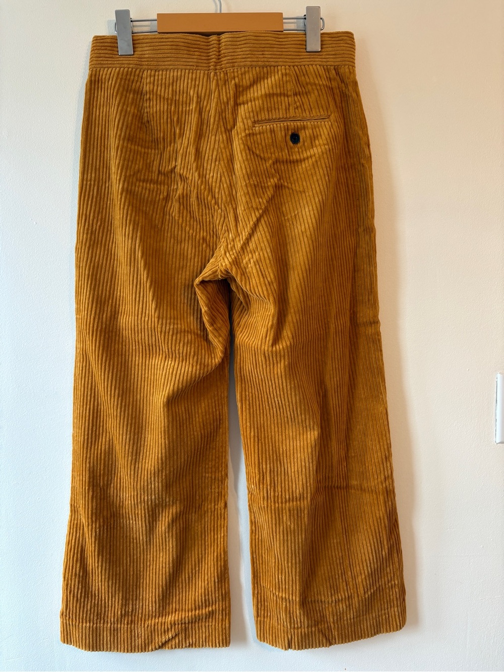 Zara High Waisted Corduroy Wide Leg Cropped Pants Mustard Size M - Picture 6 of 8